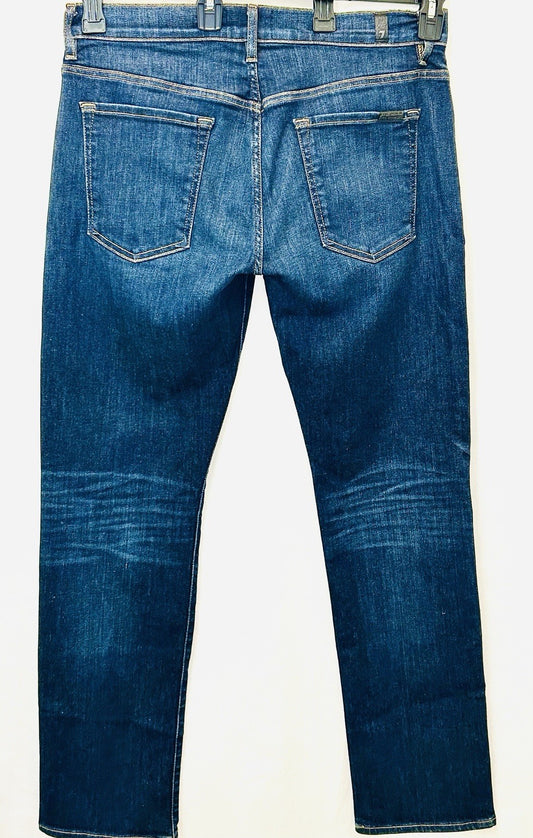 7 For All Mankind Luxe Sport The Straight Size 34 (34x32) Medium Wash Stretchy