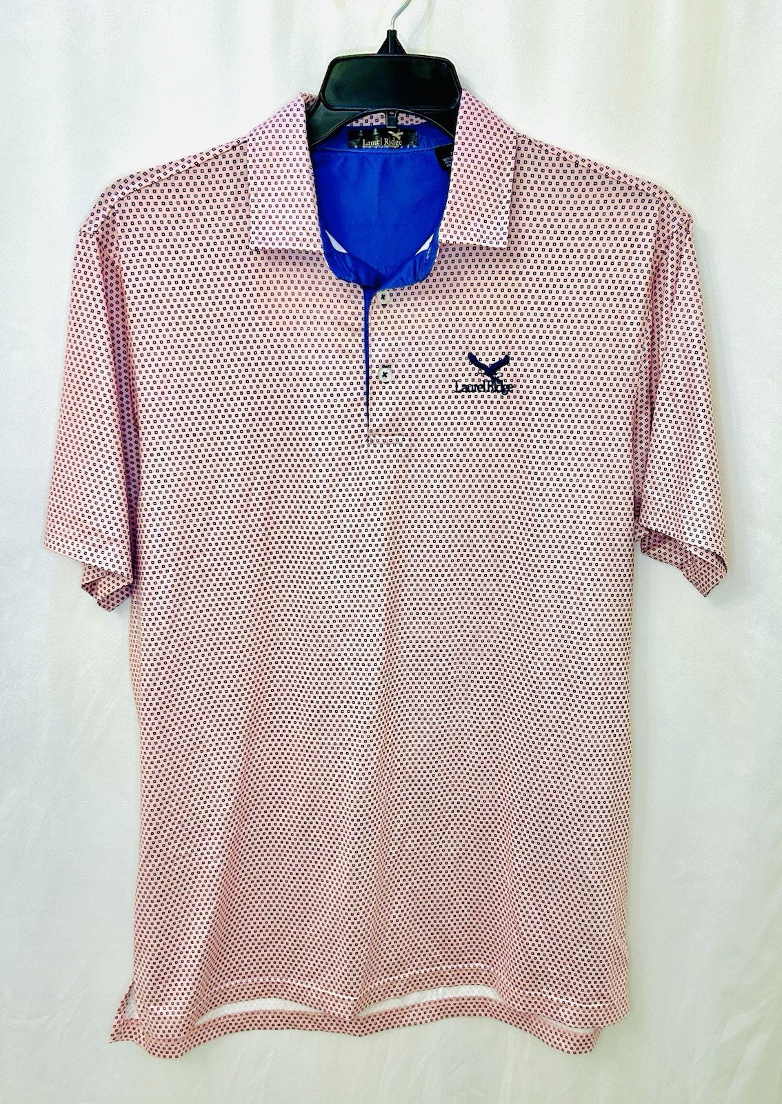 Laurel Ridge Pink/Blue Performance Golf Polo Men’s Size Medium/ Breathable