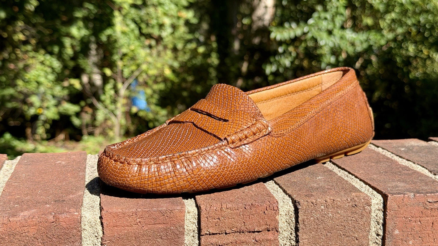 Lauren Ralph Lauren / Women's Camila Moccasin Size 10B / Polo Tan Glossy Snake