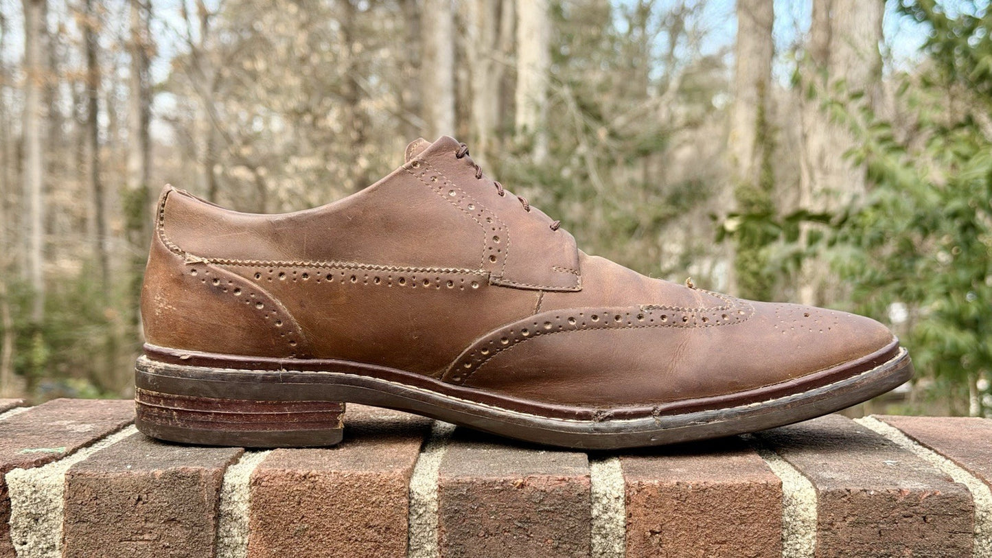 Cole Haan Men's Warren Welt Wingtip Oxford Brown Leather Size 11.5 M