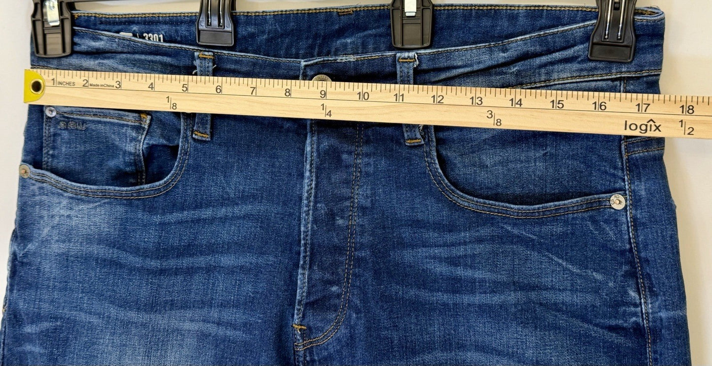 G-STAR RAW Men’s 3301 Straight Tapered / Slim/Skinny Jeans Size W34 L30 (34x30)
