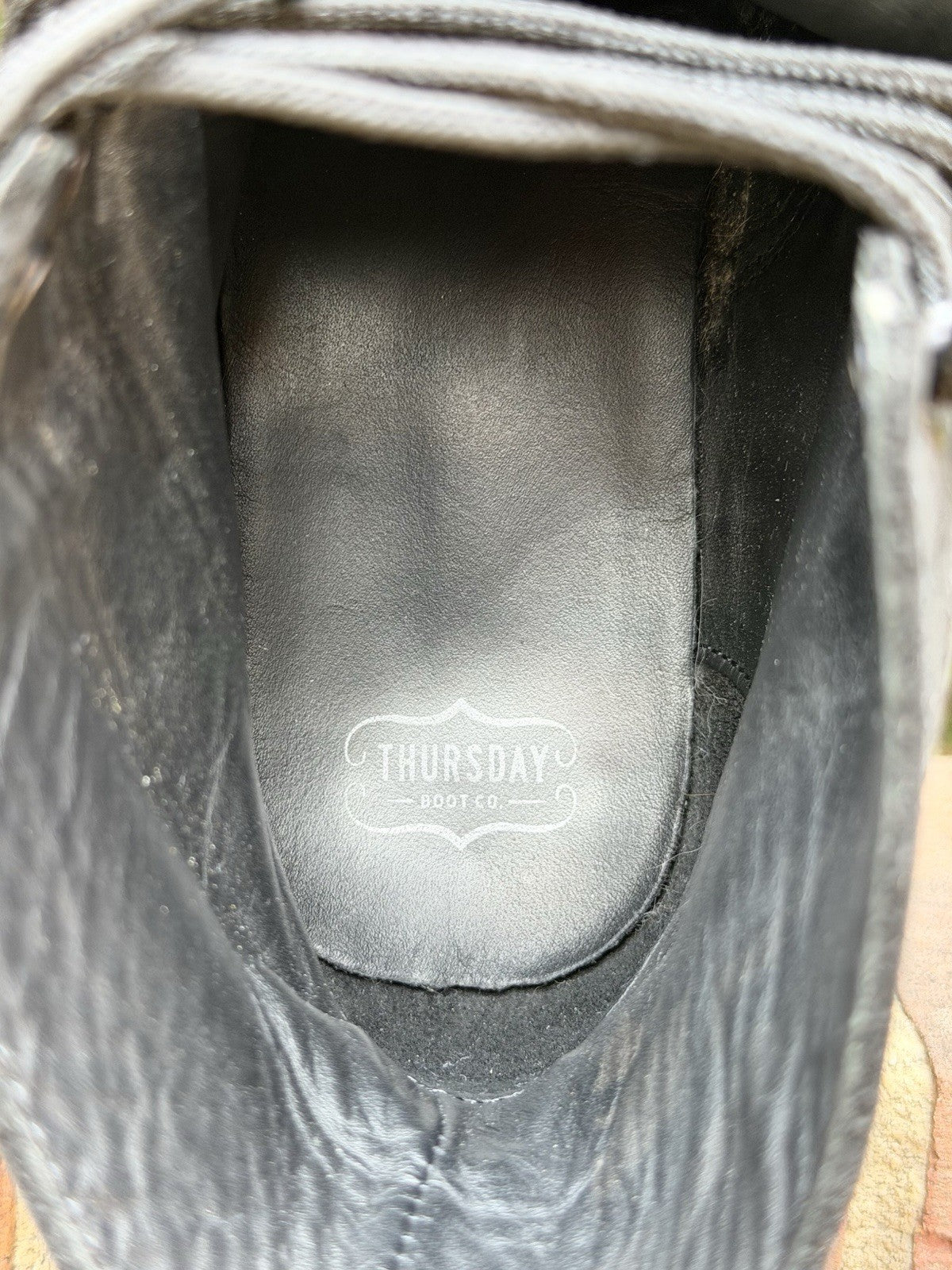 Thursday Boot Co Captain Black Matte Leather Cap Toe Boots Men's Size 12 Regular