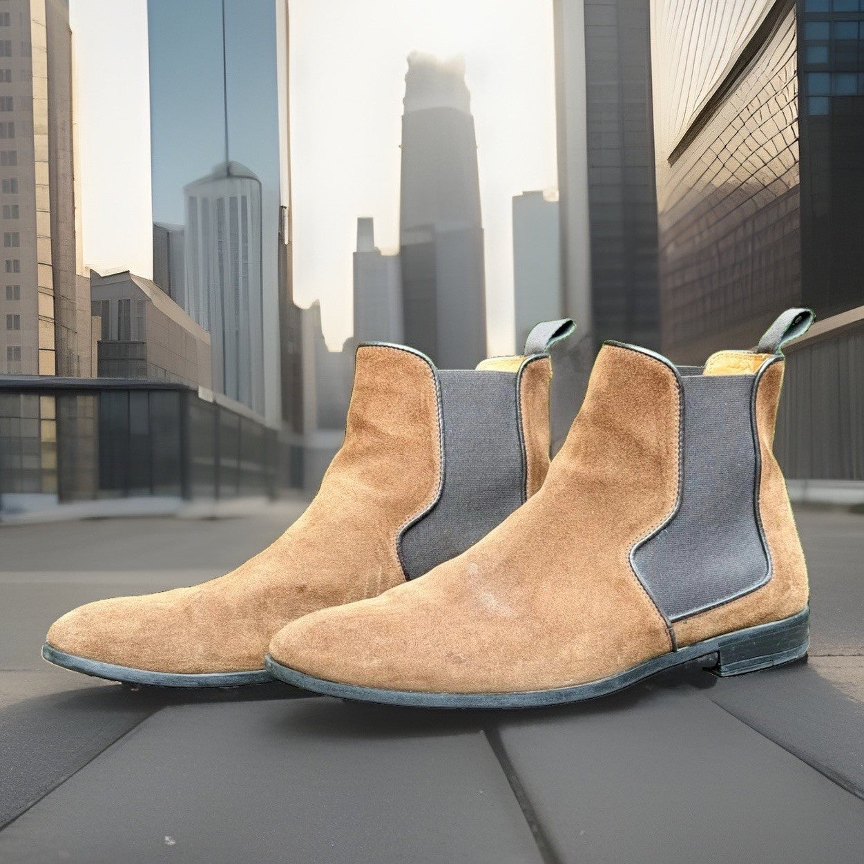 Harrys London Mark Chelsea Boots Suede Brown Mens Size 43.5 US 10.5  ($550+ New)