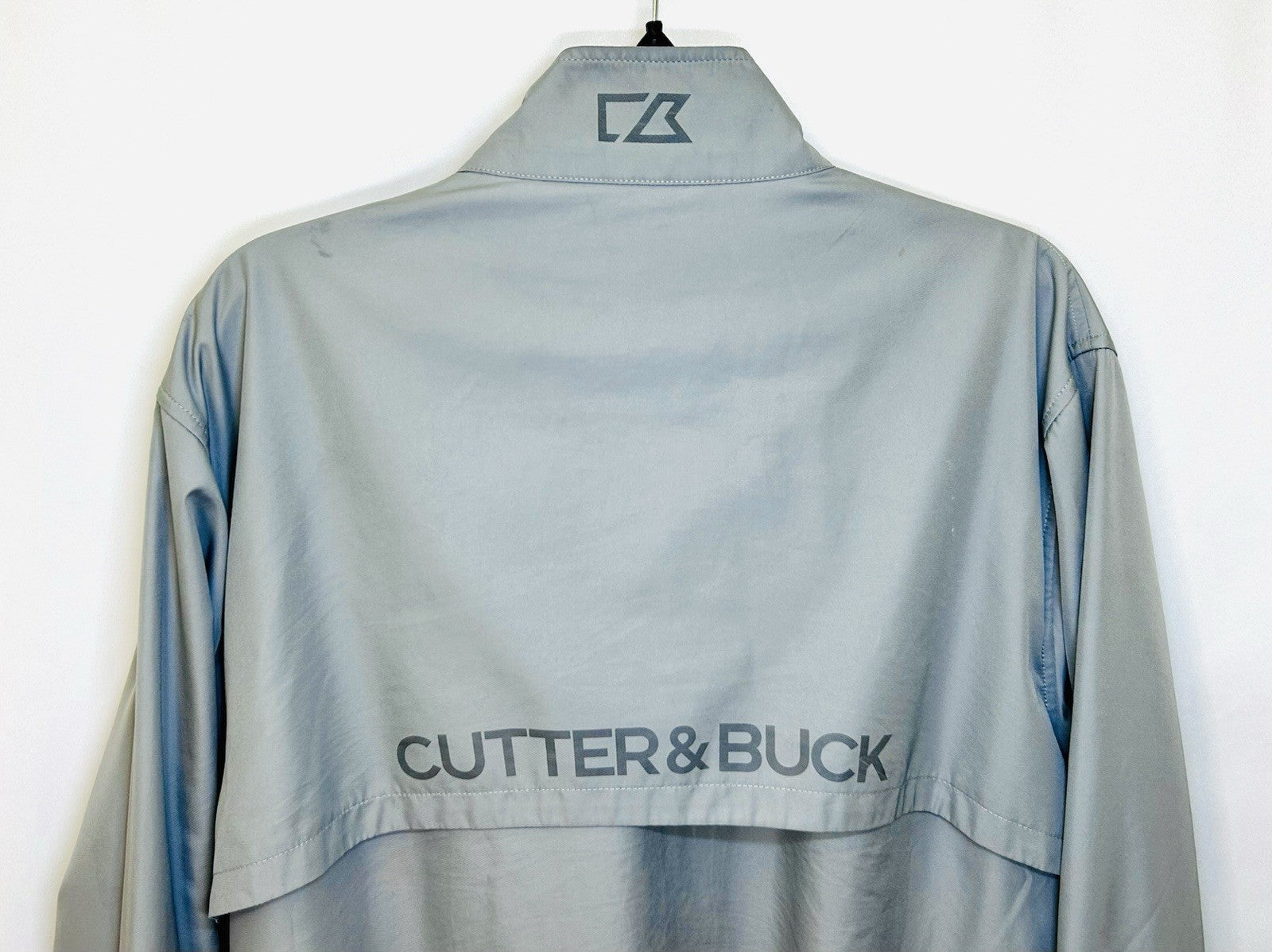 CUTTER BUCK CB WeatherTec ZipUp Windbreaker Gray Vented Wind Resistant  SZ Large