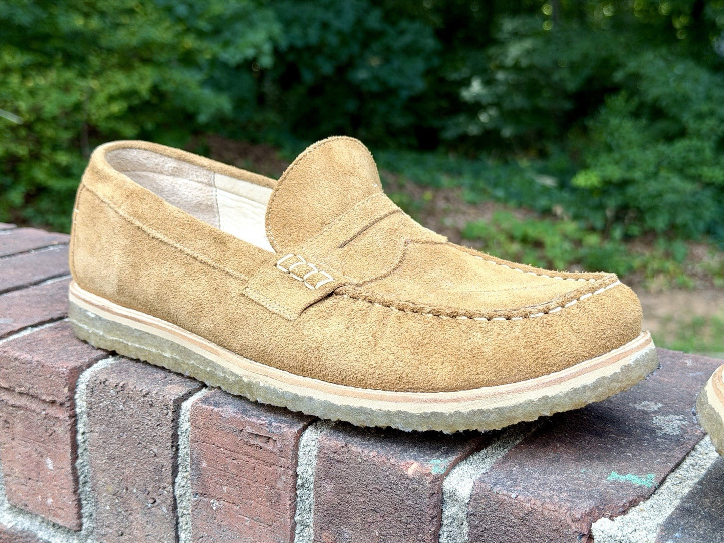 LUCA Drift Penny Loafer Suede Crepe Sole Men’s Size 12 Honey Tan Worn Once