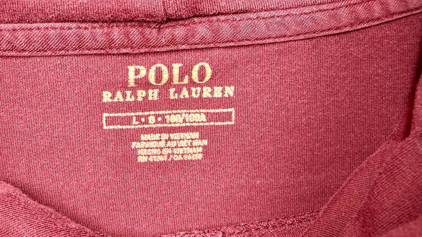 Ralph Lauren Polo Long Sleeve Hoodie Tee - Maroon - Men’s Size Large - SEE PICS!