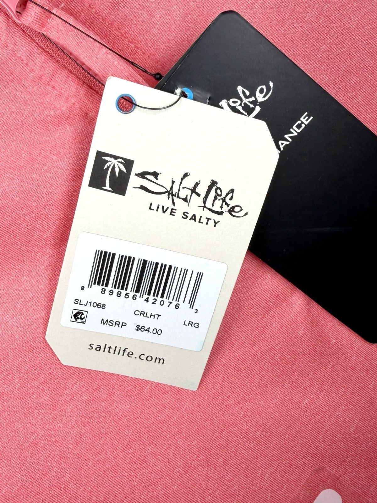 Salt Life Womens Escapism SLX Long Sleeve Performance Dress In Coral Heather NWT