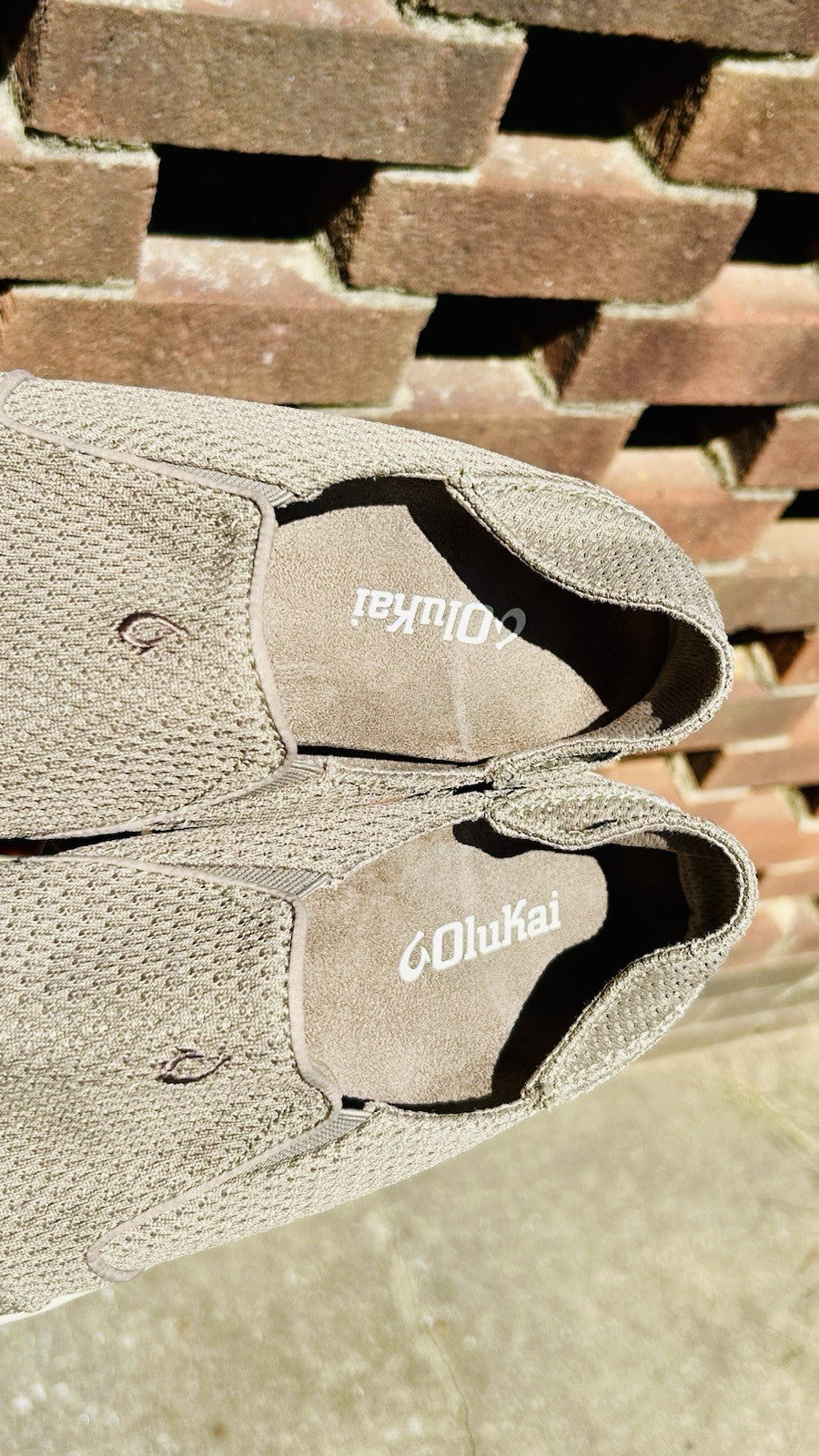 OLUKAI Nohea Mesh Men’s Slip On Sneakers Color Tan Size 9.5