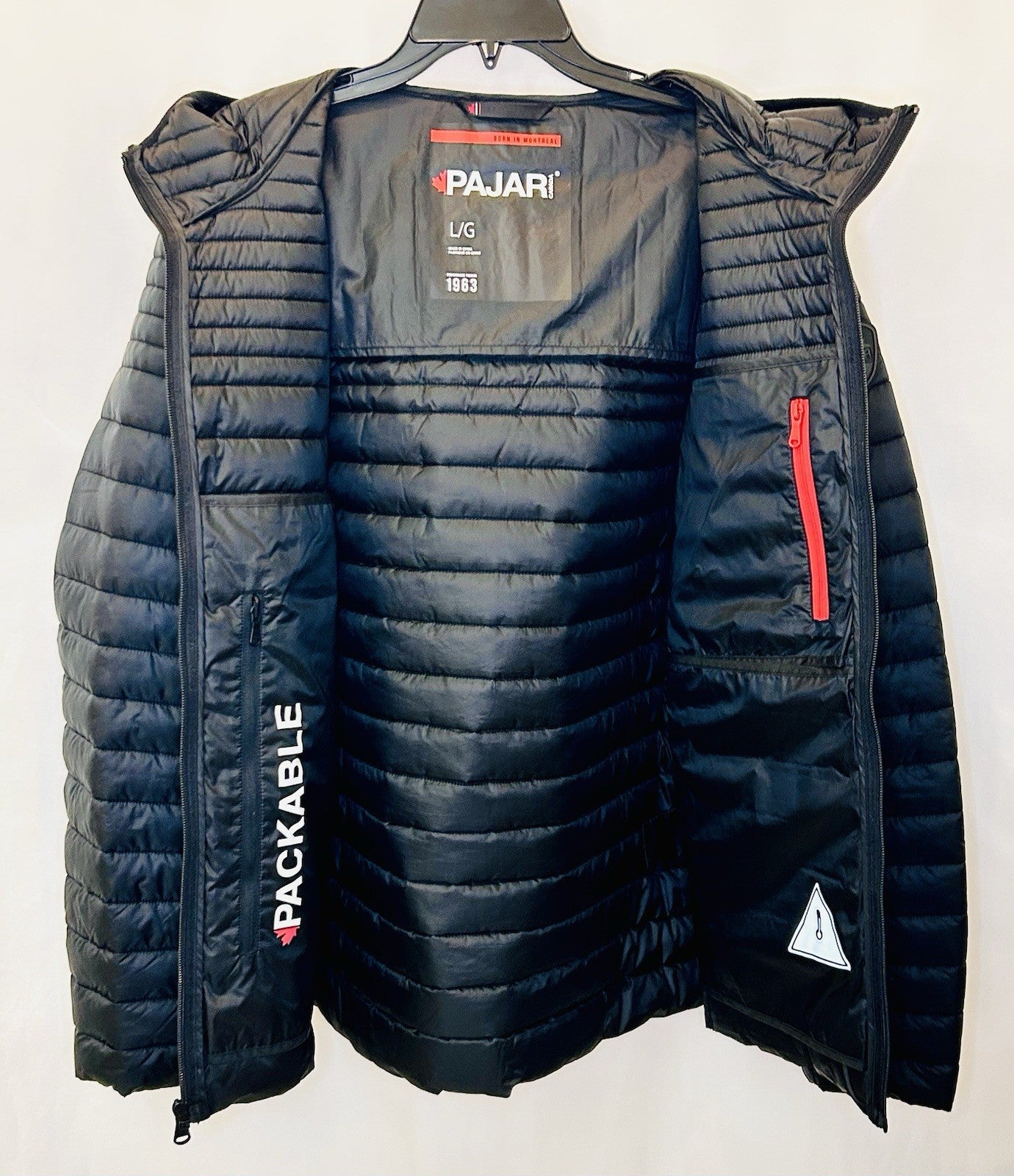 PAJAR MEN'S OSPREY QUILTED & PUFFER LIGHTWEIGHT BLACK HOODED JACKET SIZE LARGE