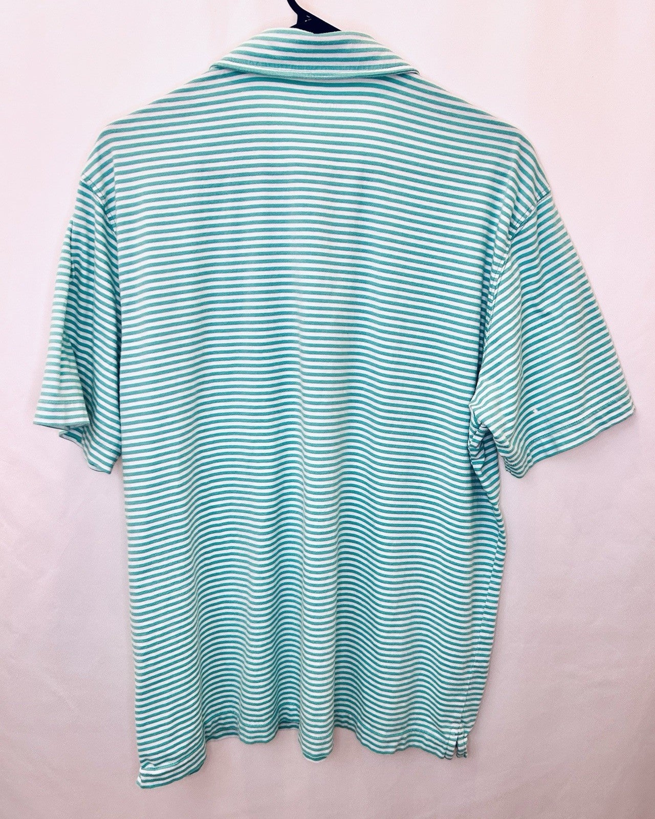 Vineyard Vines Performance Polo Shirt Men's Large Green White Striped Golfing 