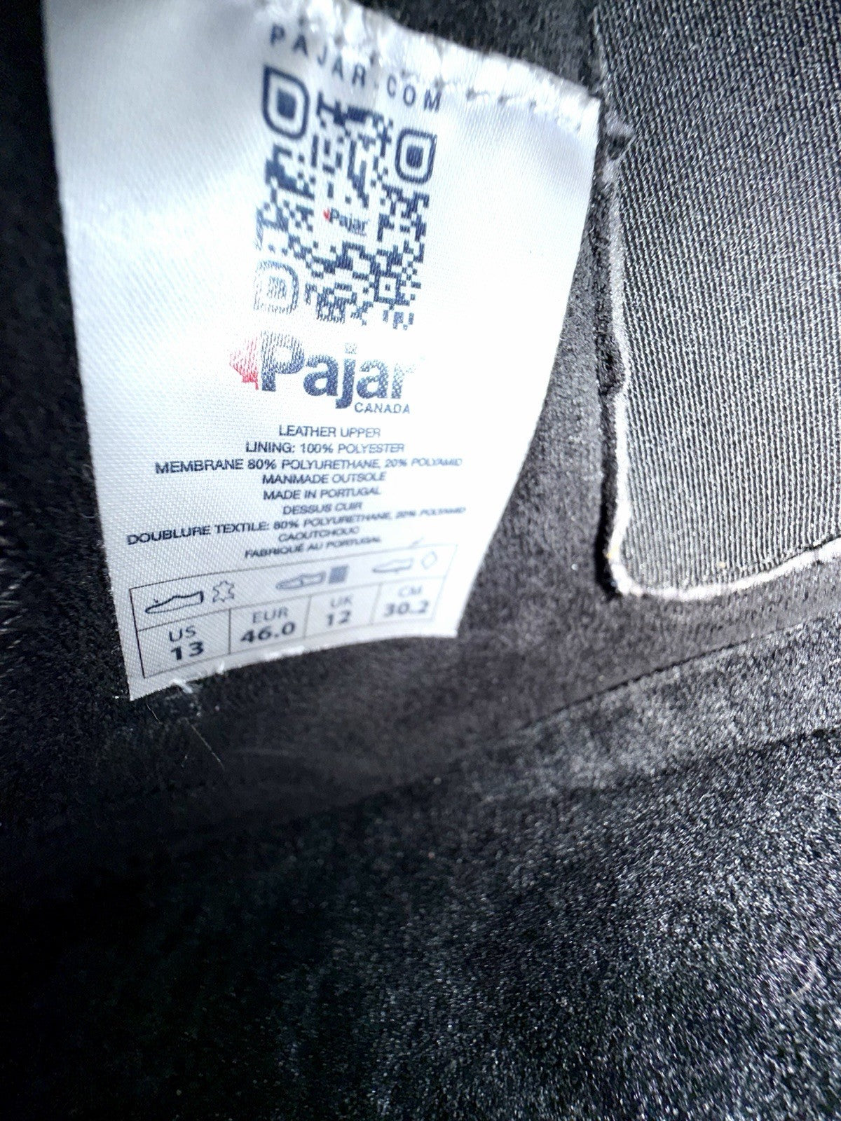 Pajar Cyprus Black Leather Waterproof Chelsea Boot Size 13 / 46 EU ($210 New)
