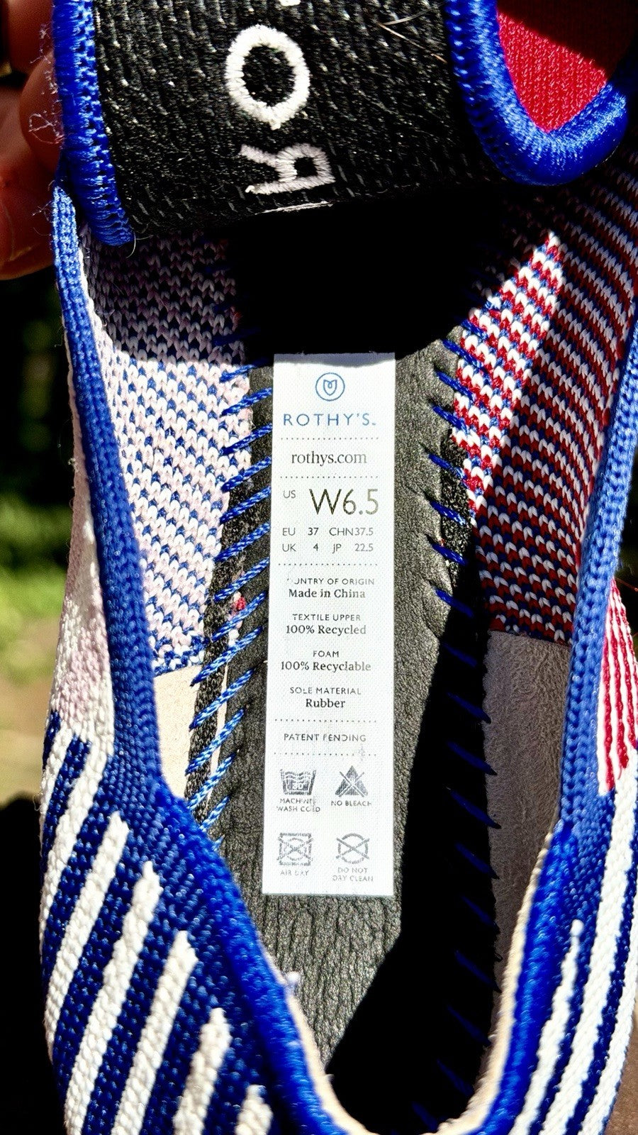 NWOT ROTHY’S Pink Mixed Stripe Flat Rare Retired Size US 6.5