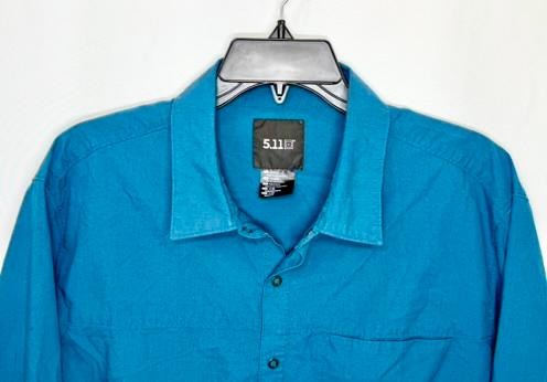 5.11 Tactical Shirt Mens Large Blue Long Sleeve Snap Button Casual Outdoor