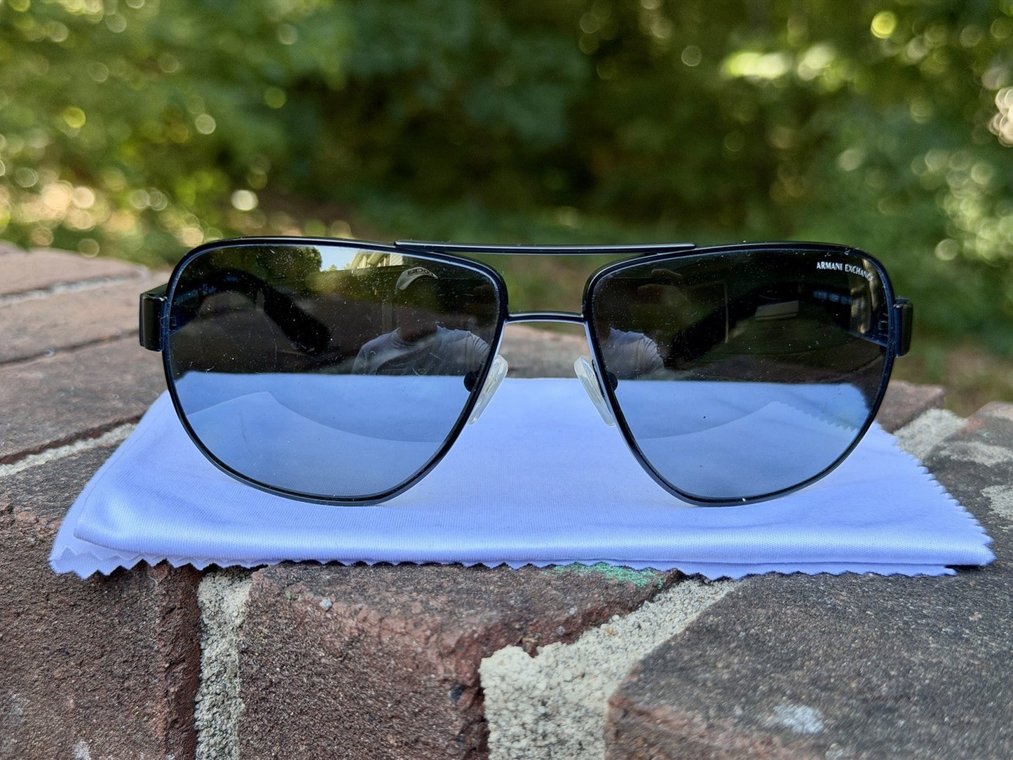 Armani Exchange AX2012S 606381 Matte Black Aviator Polarized Sunglasses 62mm