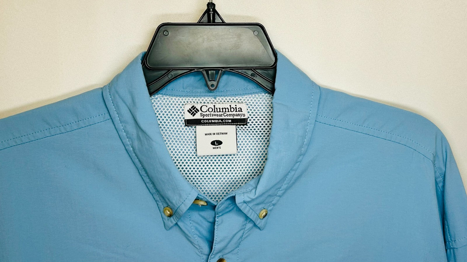 Columbia PFG Blue Long Sleeve Fishing Shirt Mens Size Large Vented Outdoors `