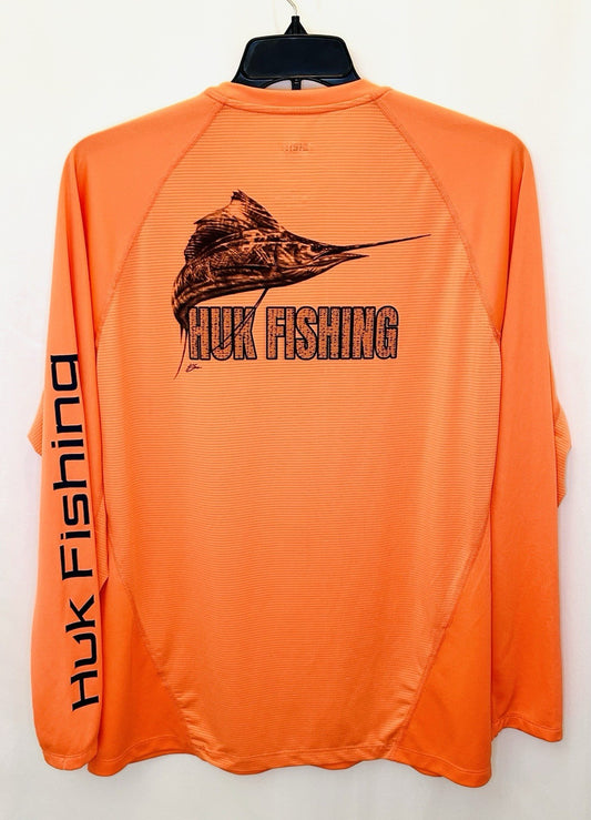 HUK Men's Kc Scott Patterned Icon Crew, Performance Long Sleeve Fishing Shirt
