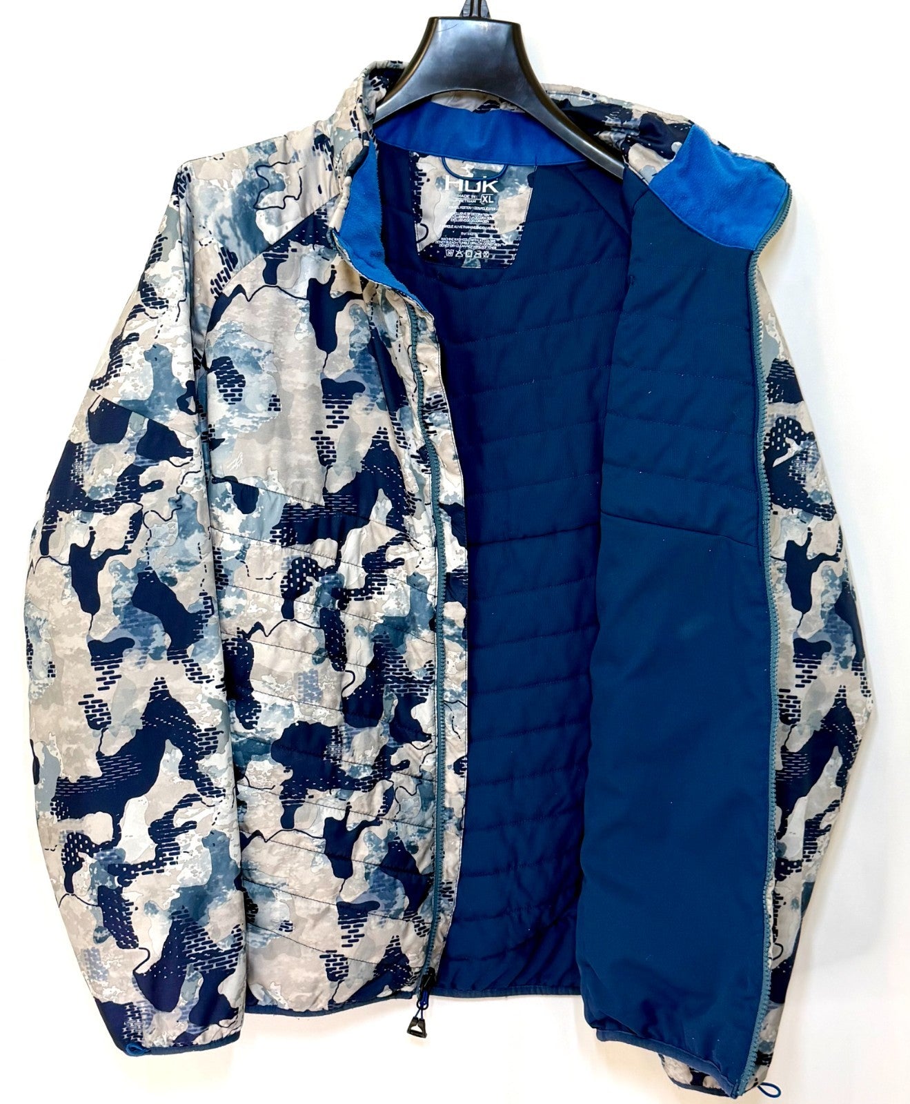 Huk Men's Icon X Puff Blue Camo Insulated Jacket / Size XL / $160 Retail