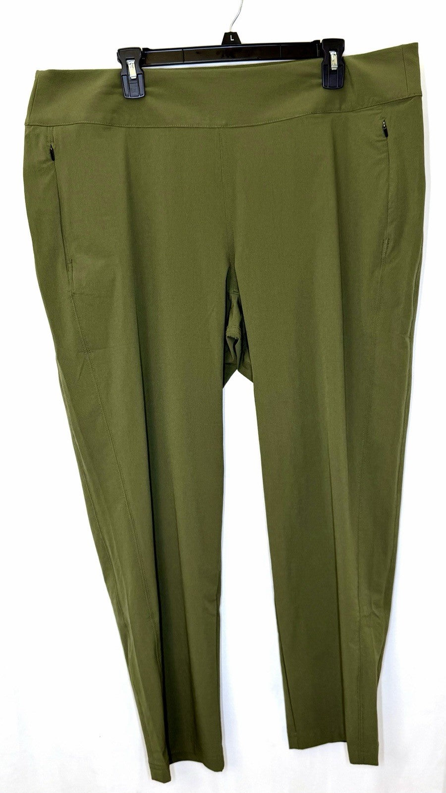 NWT Orvis Womens Hiking Outdoor Slim Pants Sz 20 Green Nylon/Spandex Blend Solid