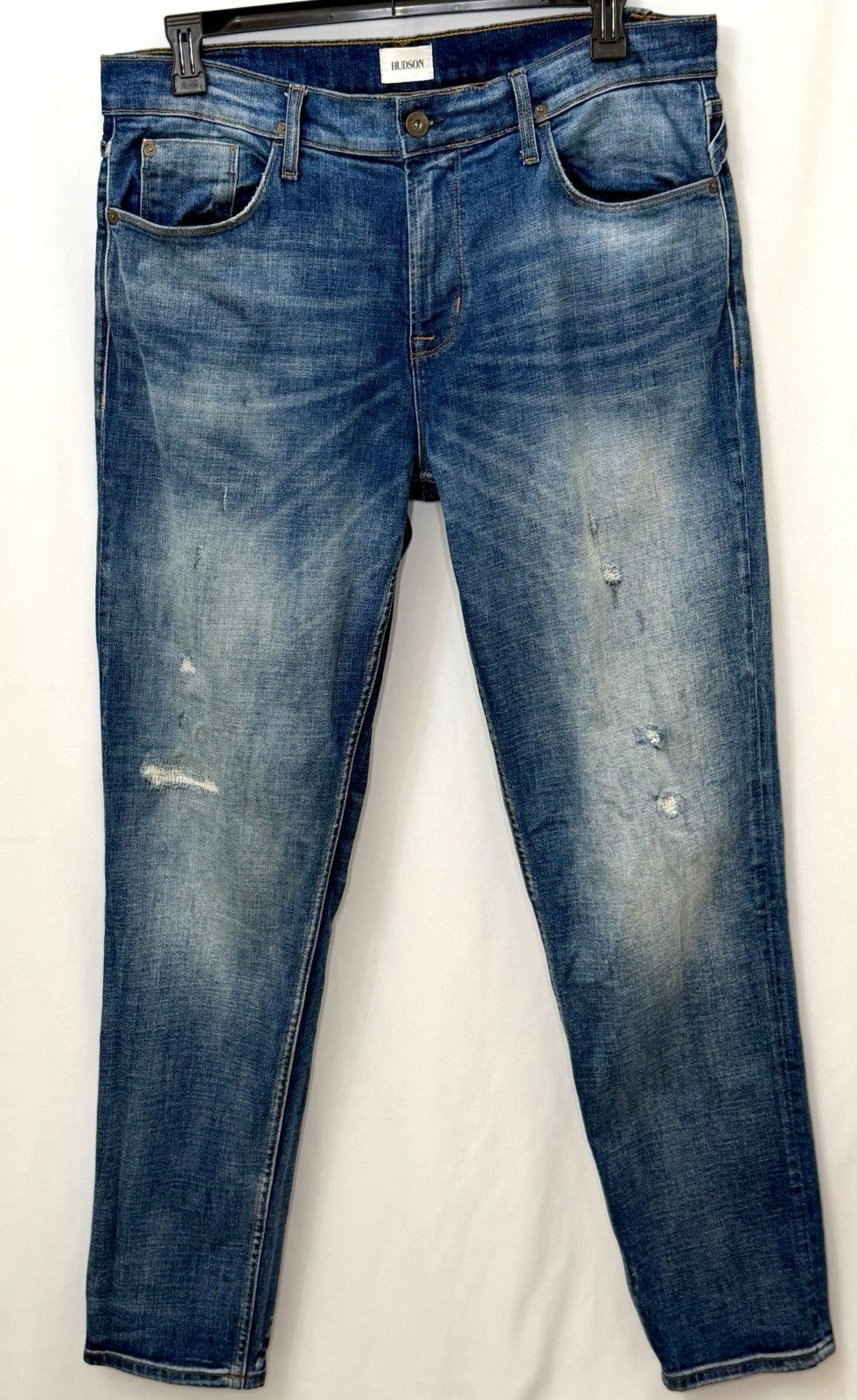 HUDSON SARTOR RELAXED SKINNY DISTRESSED DENIM JEANS / Men Sz 36x32 / Worn Once!