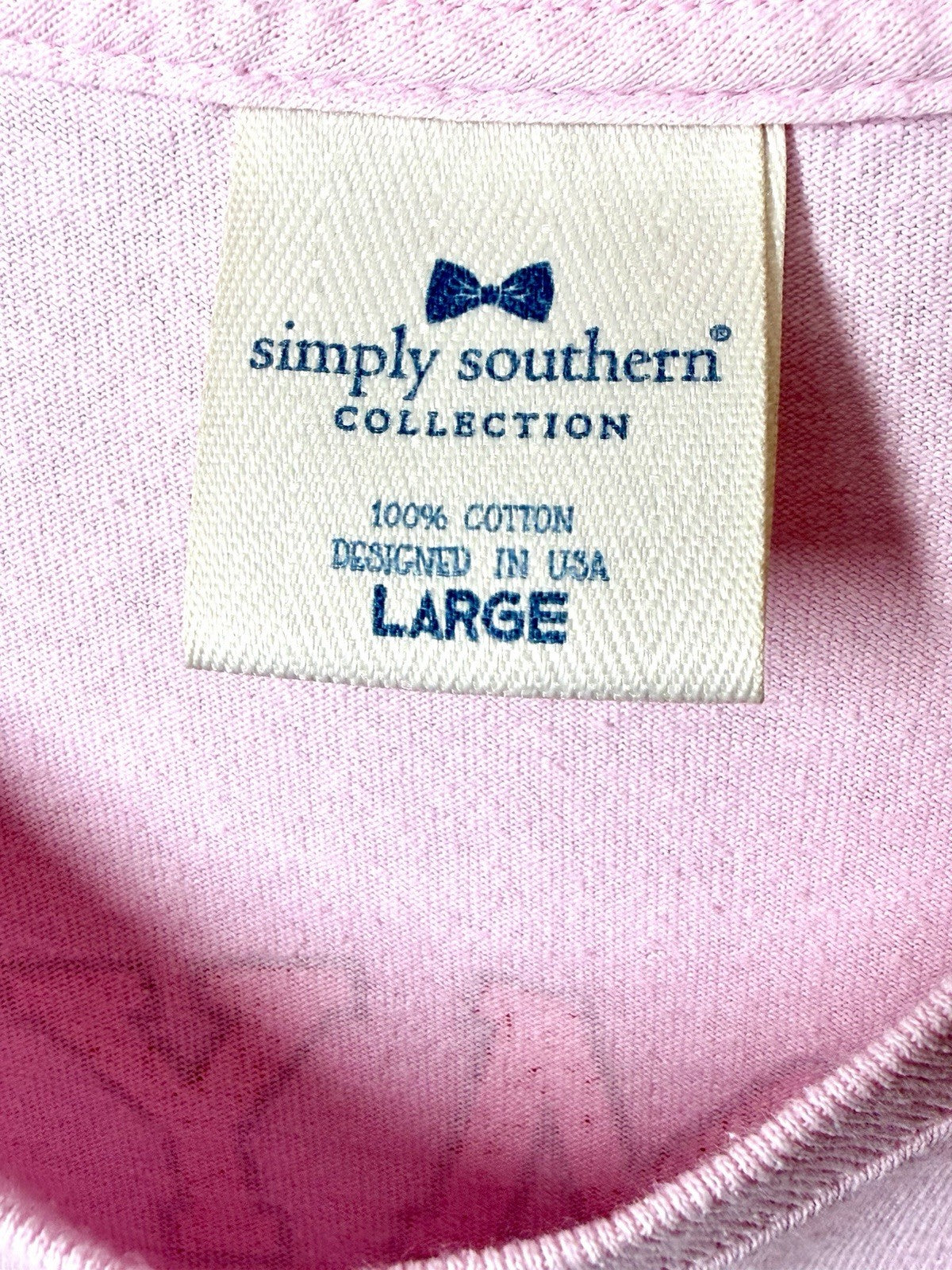 Simply Southern Womens Large L Pink My Dog Is My Valentine Shirt Plaid Puppy EUC