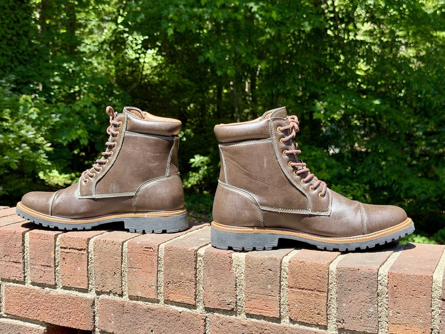 Levi's Mens Wyatt Brown Vegan Leather Lace Up Rugged Casual Boots Size 10 NEW