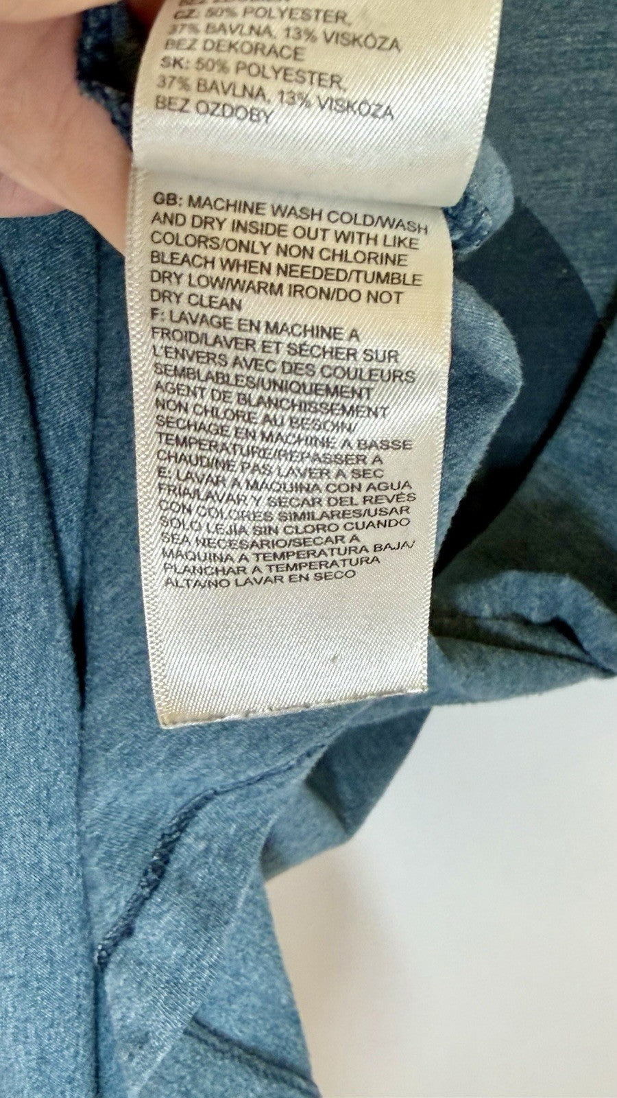 The North Face Mens Logo Heather Gray/Blue T Shirt Medium