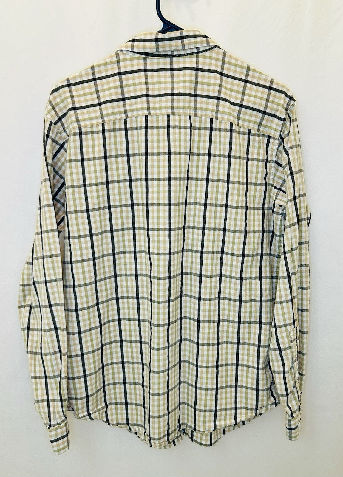 Columbia Plaid Button Up Shirt Long Sleeve Outdoor Casual Yellow White Medium