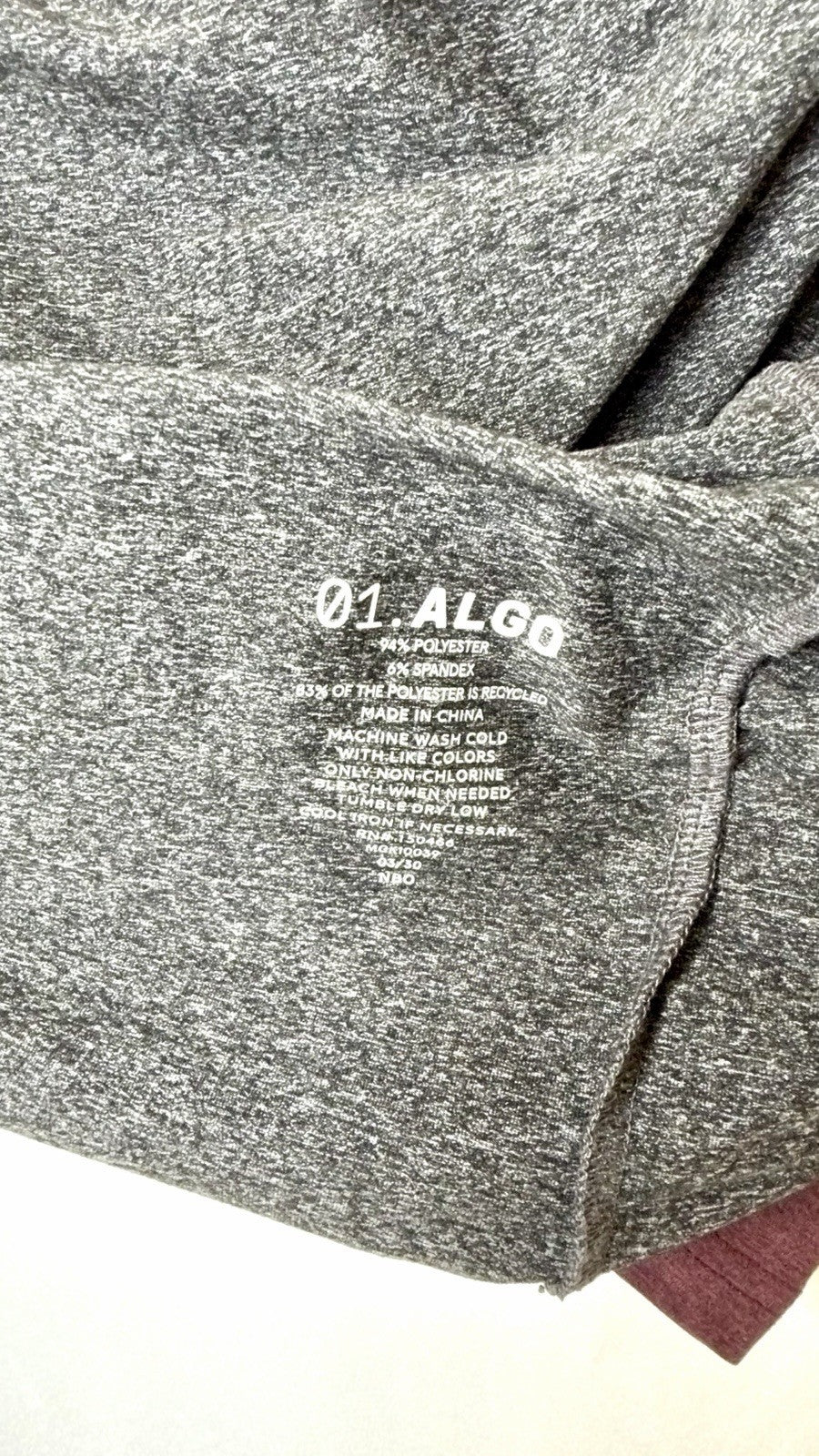 01.Algo Men’s XL Shirt Gray/Red Olympia Raglan Colorblock Tee Short Sleeve