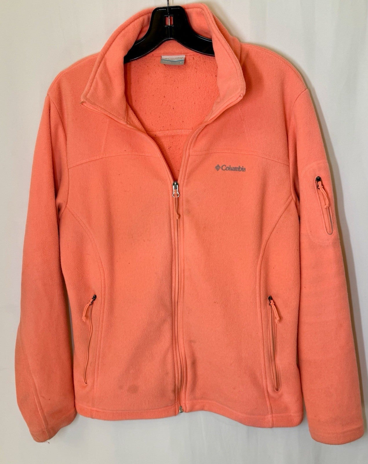 Columbia Jacket, Women's Size Large, Pink, Full Zip, Pocket on arm