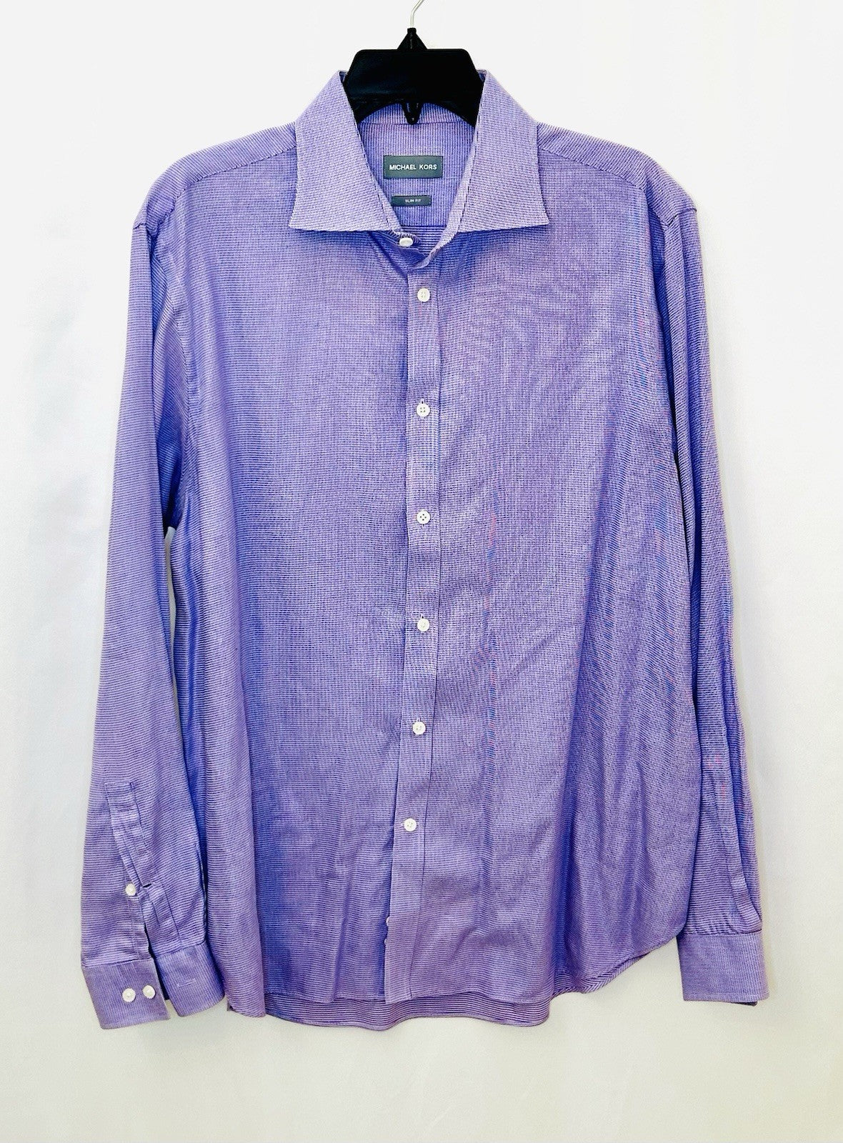 Michael Kors Men’s Slim Fit Purple Button-Up Shirt Size 16-34/35