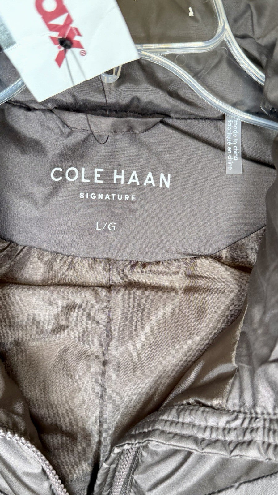 NWT Cole Haan Signature Chevron Quilted Vest / Women’s Large / Chocolate