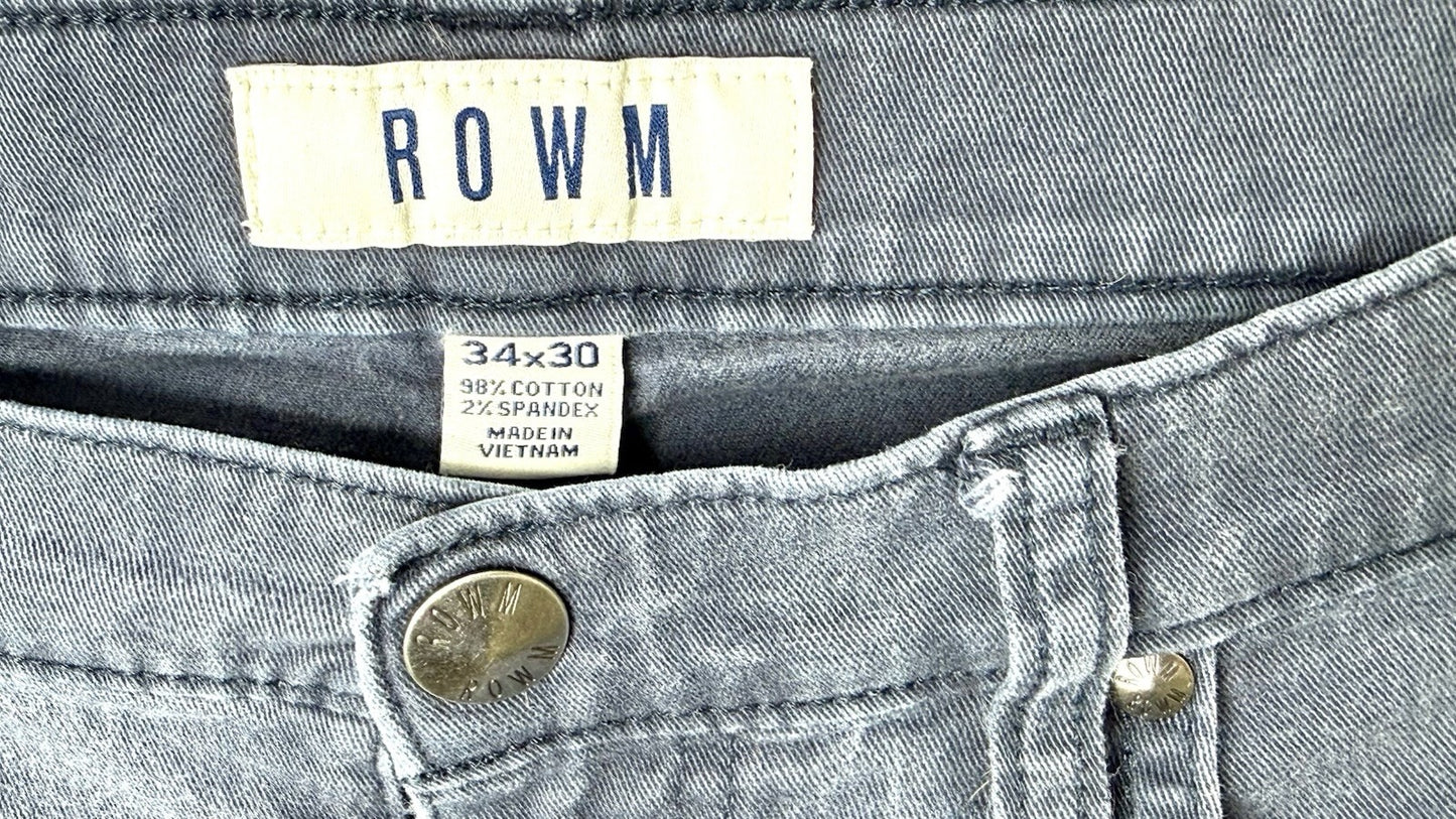 ROWM Blue Wash Denim Jeans Men’s Size 34x30 Slim Straight Leg Jeans