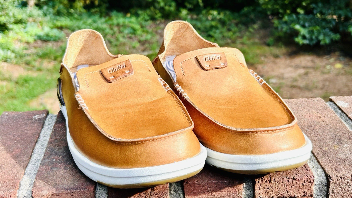 NWOT Olukai Kakaha Fox/Fox Leather Slip-on Shoes US Size Men’s 11 ($130 Retail)