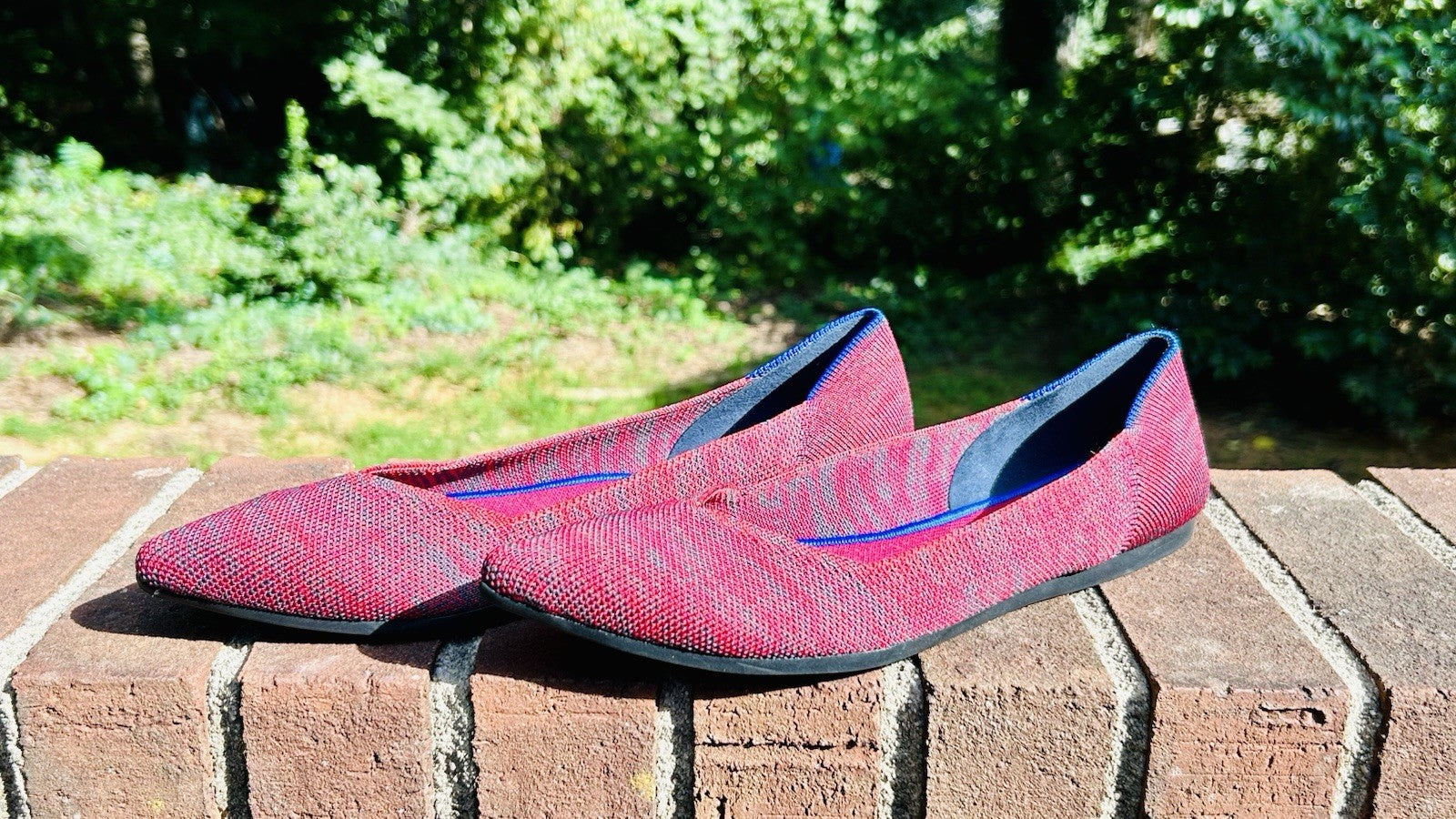 Rothys The Point Ballet Flats Womens W9 Red Knit Fabric Casual Comfort Shoes