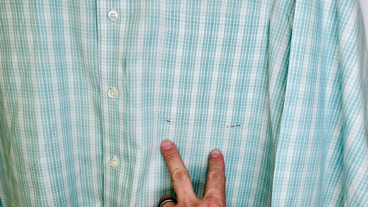 MICHAEL Michael Kors Plaid Button Up Dress Shirt Men's 16.5  32/33 Long Sleeve