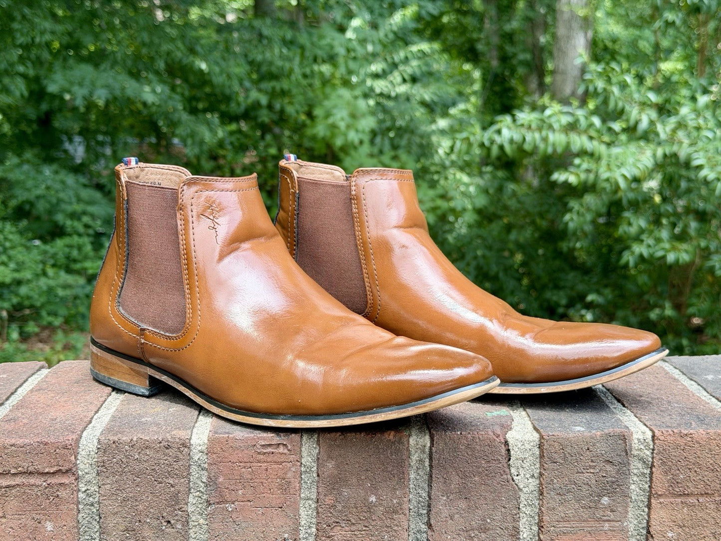 Tommy Hilfiger Men’s Chelsea Boots Tan Brown Leather Ankle Dress Shoes Size 11.5