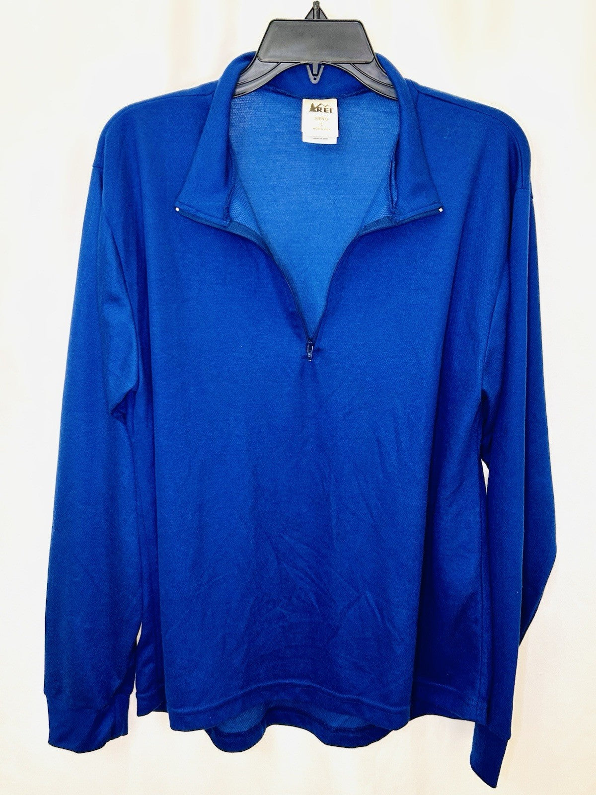 REI Co-op 1/4 Zip Pullover Sweatshirt Men's Large Blue Stretch Active Outdoor