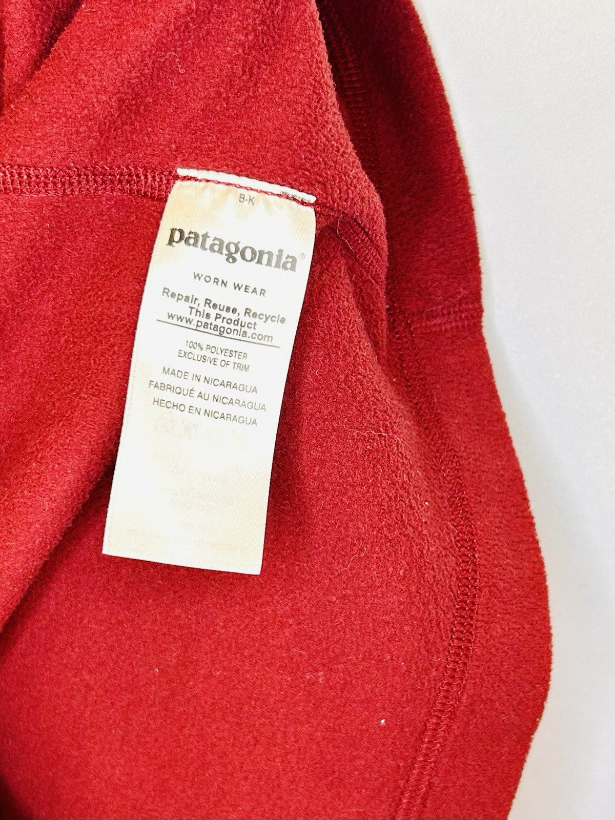 Patagonia Sweater Mens Large Red Quarter Zip Pullover Knit Fleece Outdoors