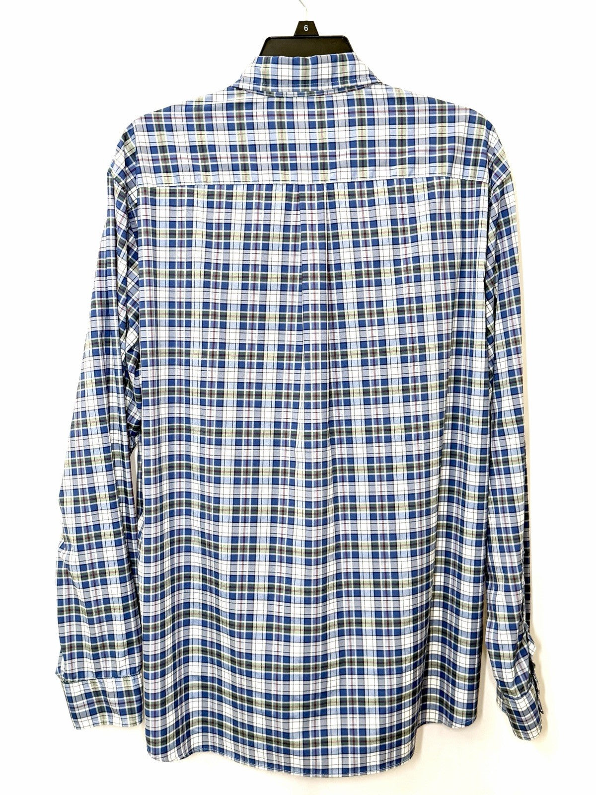 Vineyard Vines Whale Shirt Men Large L Classic Fit Performance Plaid Long Sleeve