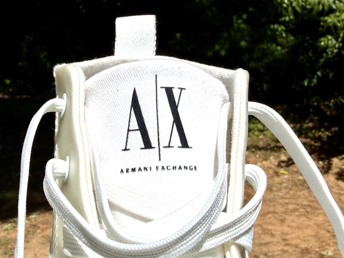Armani Exchange Men's High Top Icon Logo Canvas Sneakers White Size 11 Excellent