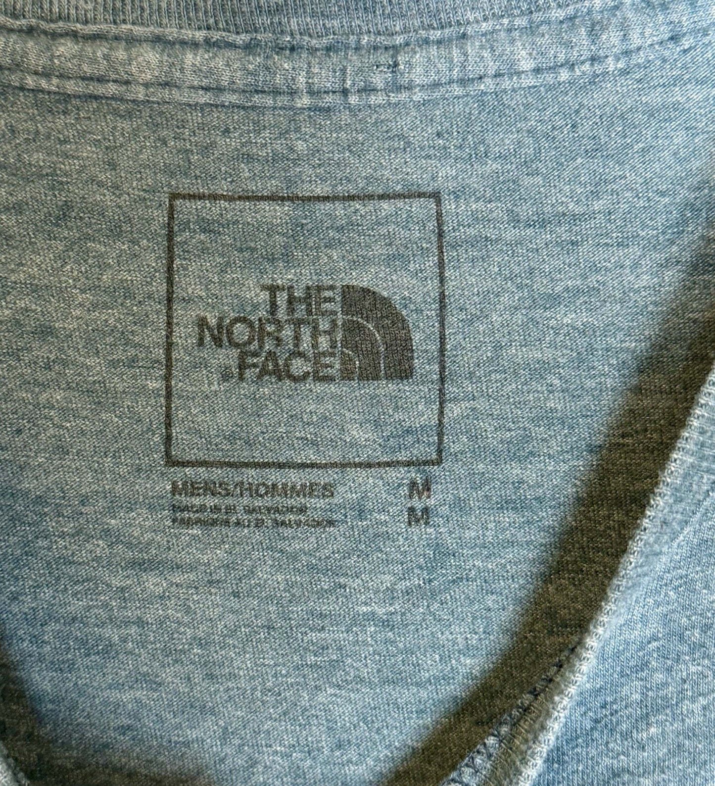 The North Face Mens Logo Heather Gray/Blue T Shirt Medium