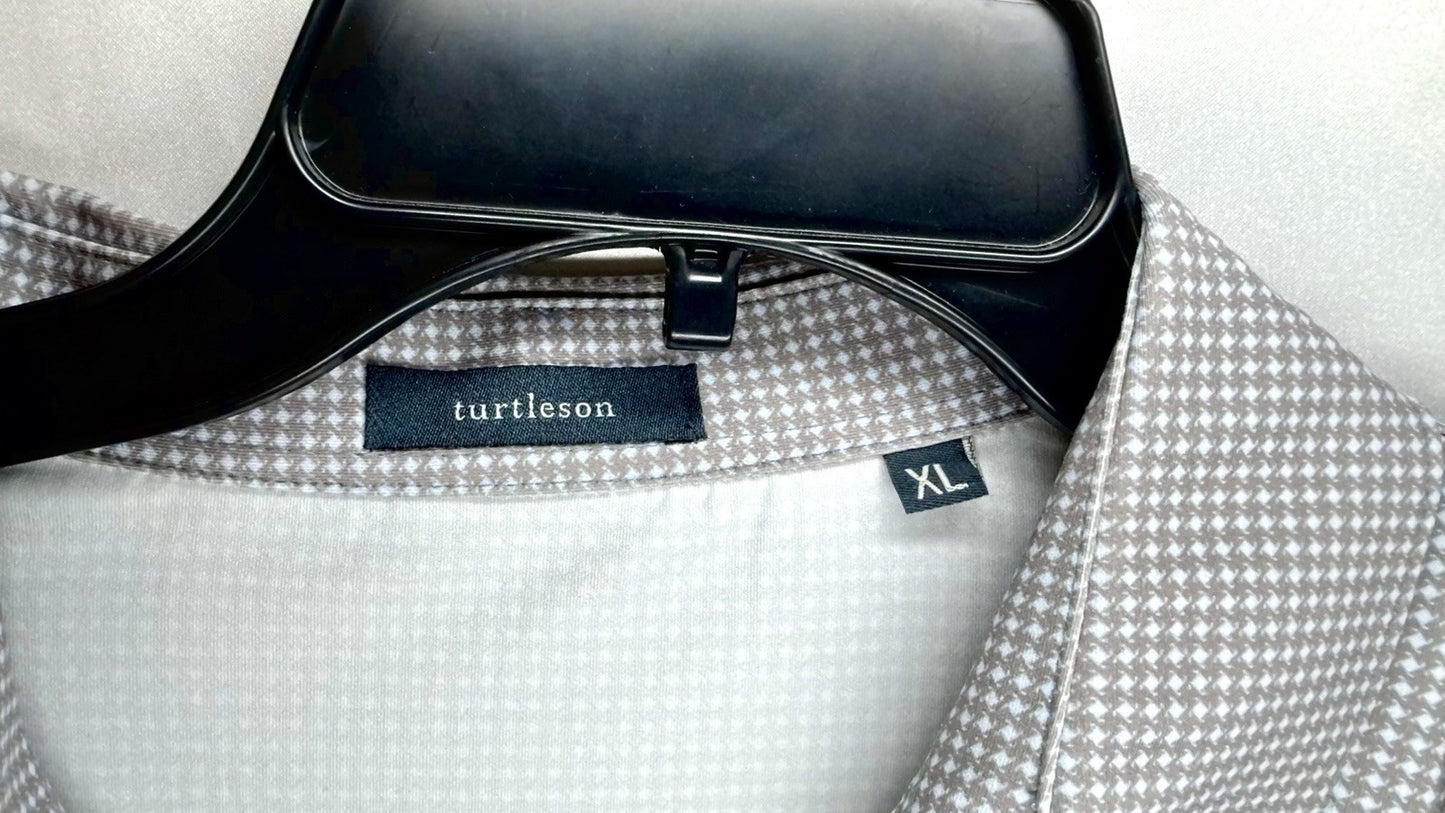 Turtleson Performance Polo Golf Shirt Men's X-Large Short Sleeve Micro Check