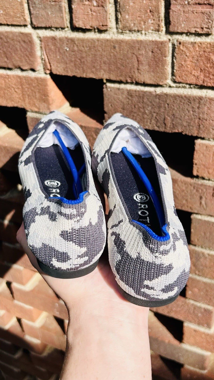 NWOT Rothy's The Point Ash Grey Camo Print Flats RARE RETIRED Size 9