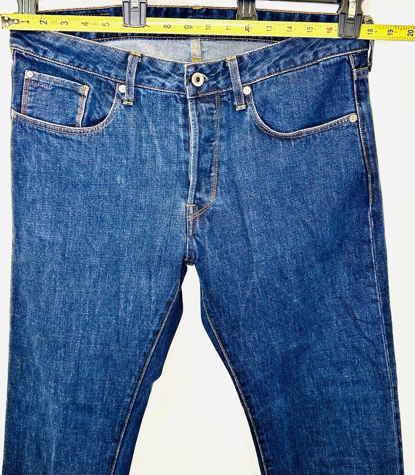 G-Star Raw Jeans Men’s 34x30 Blue Denim Slim 3301 Straight (Tag Reads 34/32)