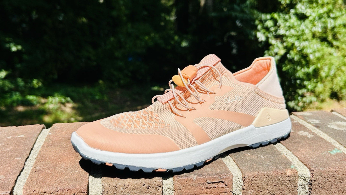 Olukai Women's Miki Trainer Athletic Casual Shoe Pink Sand/Cantaloupe Size 7M