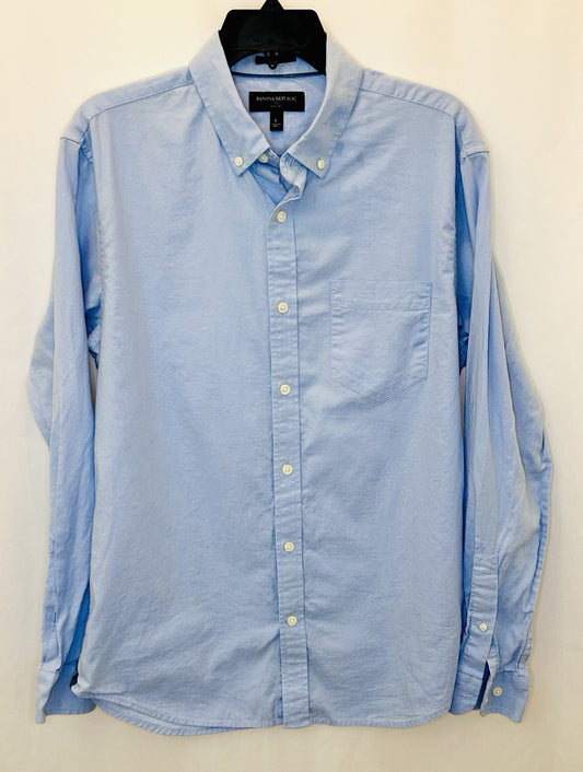 BANANA REPUBLIC MEN SLIM SUPER SOFT OXFORD SHIRT / SIZE L LARGE | $65 NEW