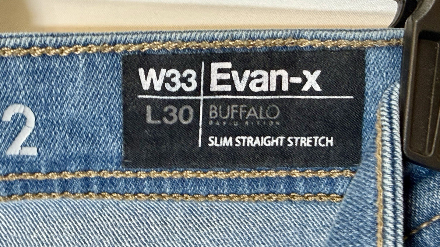 Buffalo David Bitton Men’s Slim Straight Stretch Evan-X Size 33x30 Jeans/Denim