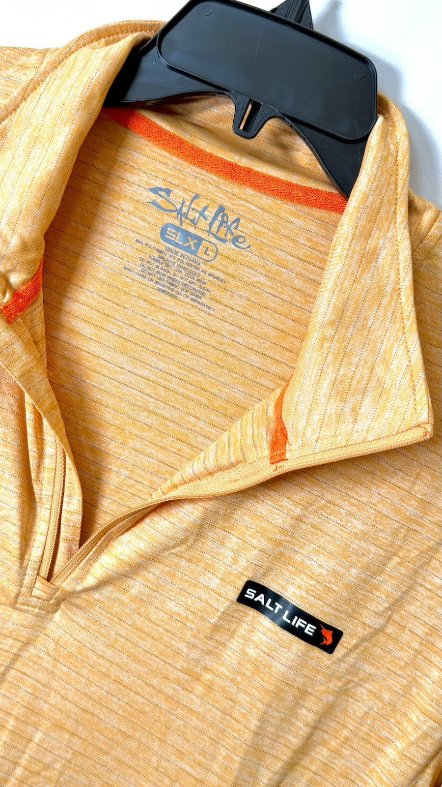 Salt Life Performance SLX Uvapor 1/4 Zip Pullover Orange Size L (Missing Zipper)