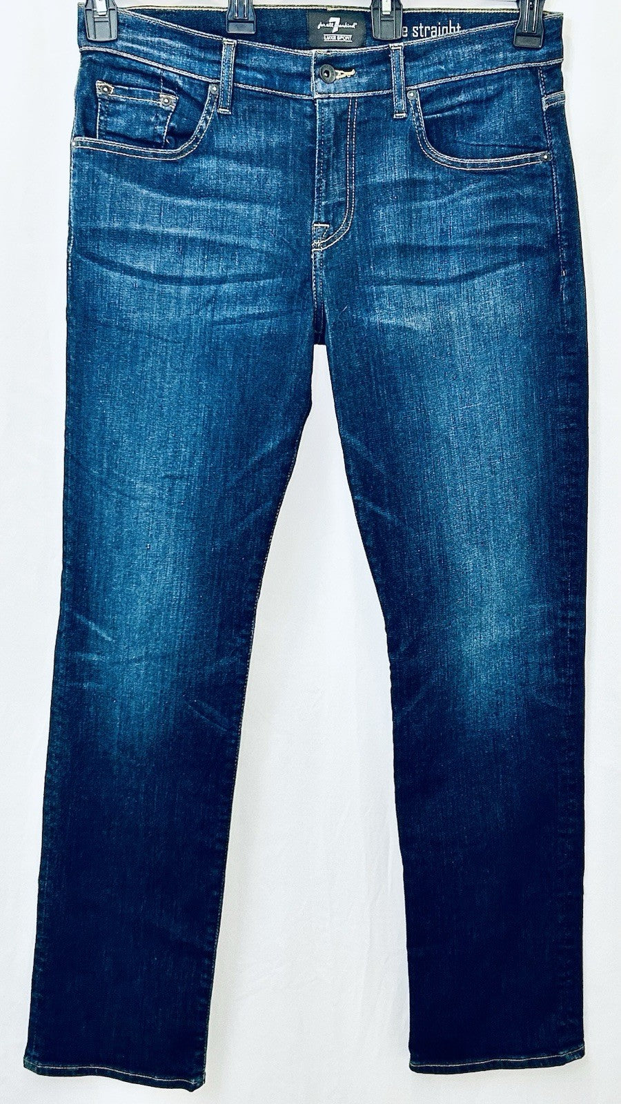 7 For All Mankind Luxe Sport The Straight Size 34 (34x32) Medium Wash Stretchy