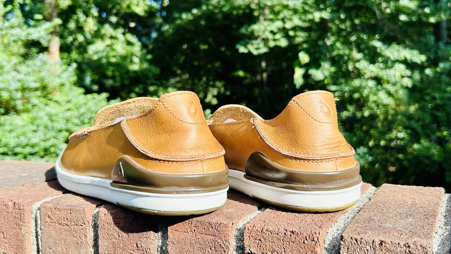 NWOT Olukai Kakaha Fox/Fox Leather Slip-on Shoes US Size Men’s 11 ($130 Retail)